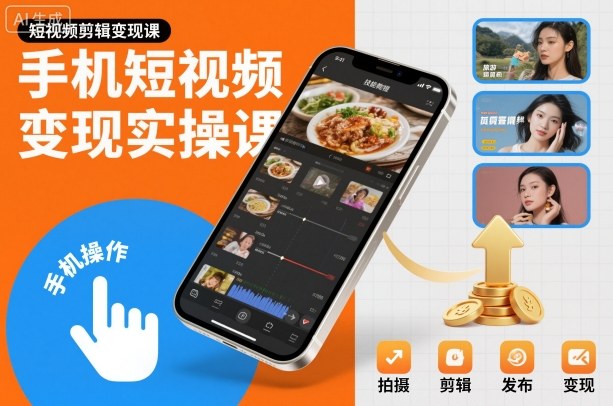 手机短视频变现实操课,短视频剪辑变现课-摇钱树